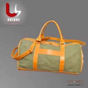 Duffel Bag Made With Canvas And Leather